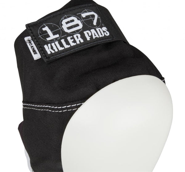 187 Killer Pads Pro Knee - Black / White - Skatewarehouse.co.uk