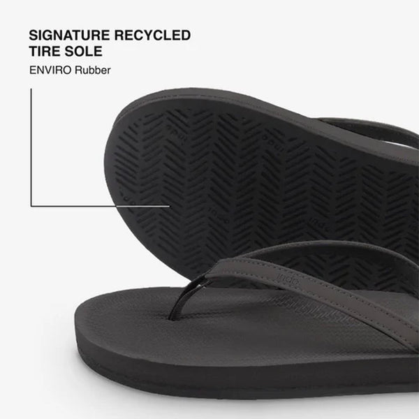 Indosole - Womens Flip Flops - ESSNTLS - Black Shoes