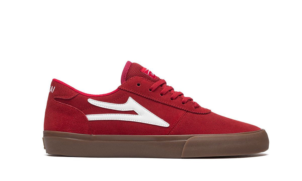 Lakai Manchester Red Gum Suede Skate Shoes - Skatewarehouse.co.uk