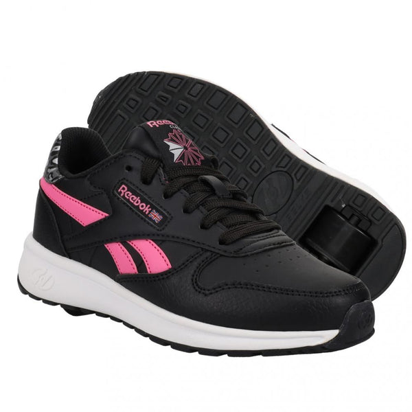 Heelys X Reebok Classic Leather - Black / Pink - Skatewarehouse.co.uk