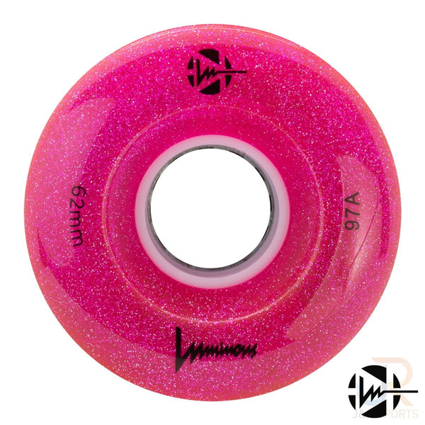 Luminous LED Quad Wheel - Pink Glitter - 62mm / 97a (Unit)