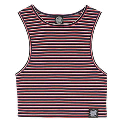 Santa Cruz Womens Vest Opus Dot Label Tank - Black Stripe - Skatewarehouse.co.uk