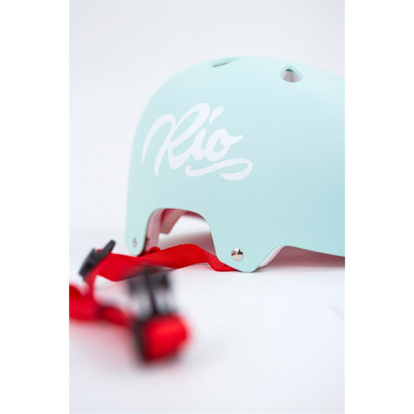 Rio Roller Script Skate Helmet - Matt Teal - Skatewarehouse.co.uk
