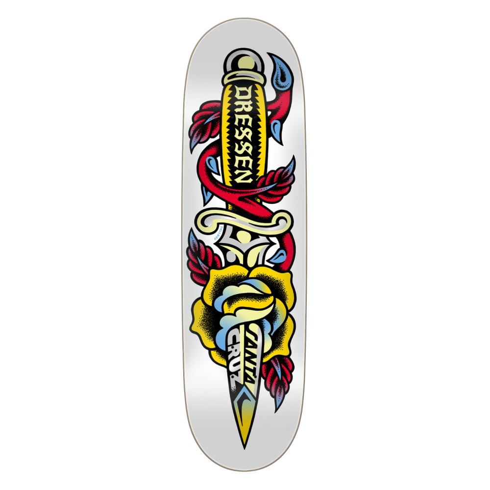 Santa Cruz Dressen Rose Dagger Pro Skateboard Deck - 8.7" - Skatewarehouse.co.uk