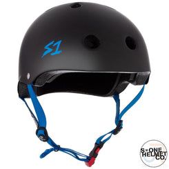 S1 MINI Lifer Helmets - Black Matt inc Cyan Strap