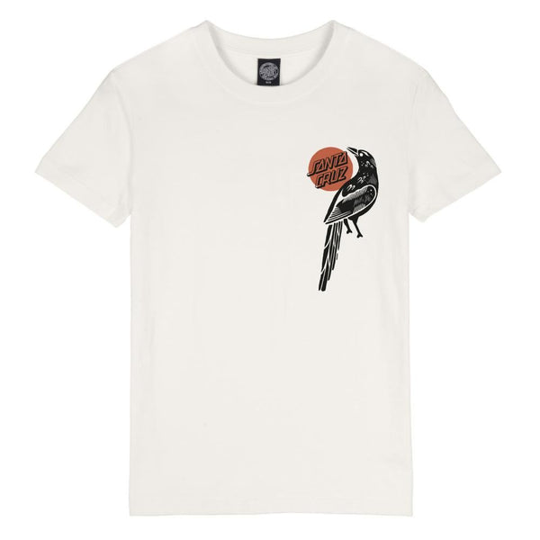 Santa Cruz Womens T-Shirt Raven - Optic White - Skatewarehouse.co.uk