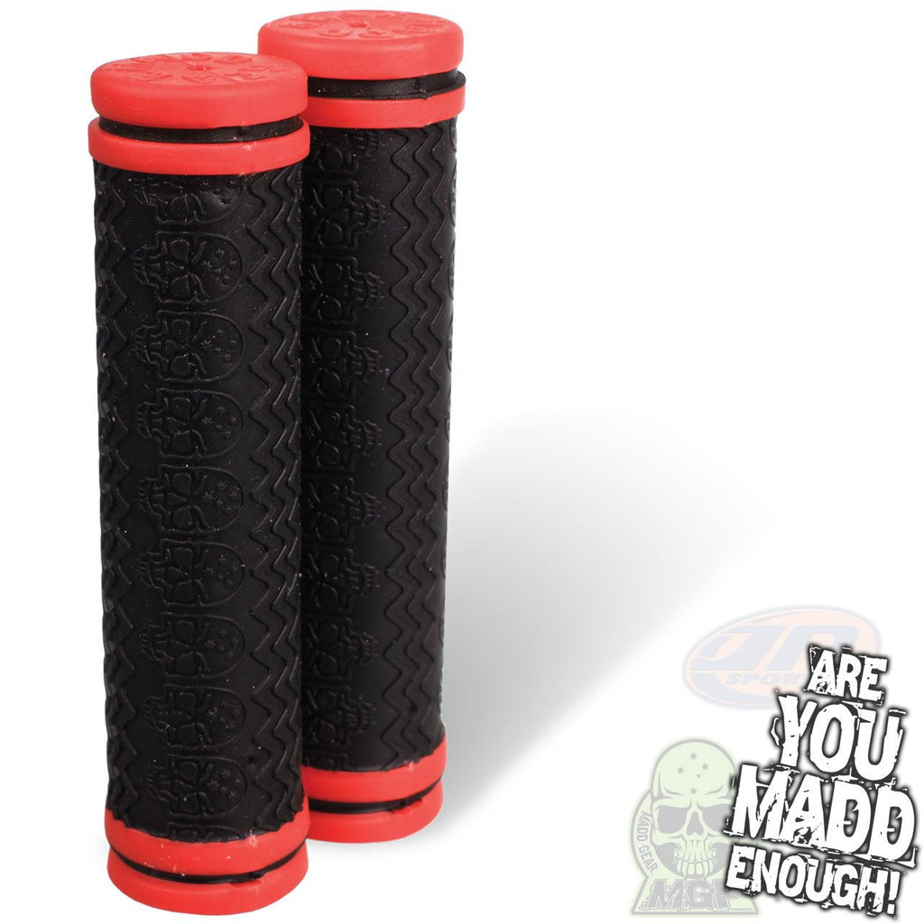 Madd Gear Mgp Headcase Black Grips (Pair) - Red - Skatewarehouse.co.uk