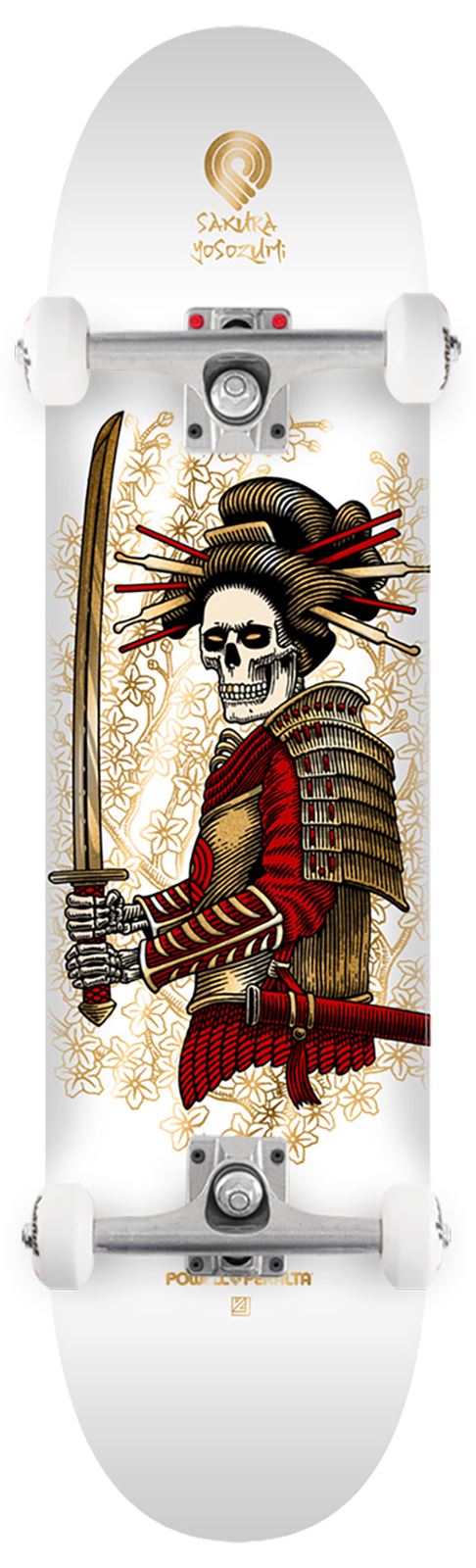 Powell Peralta Sakura Yosozumi OnnaBugeisha White / Gold Foil x Venom Custom Complete Skateboard - 8.0
