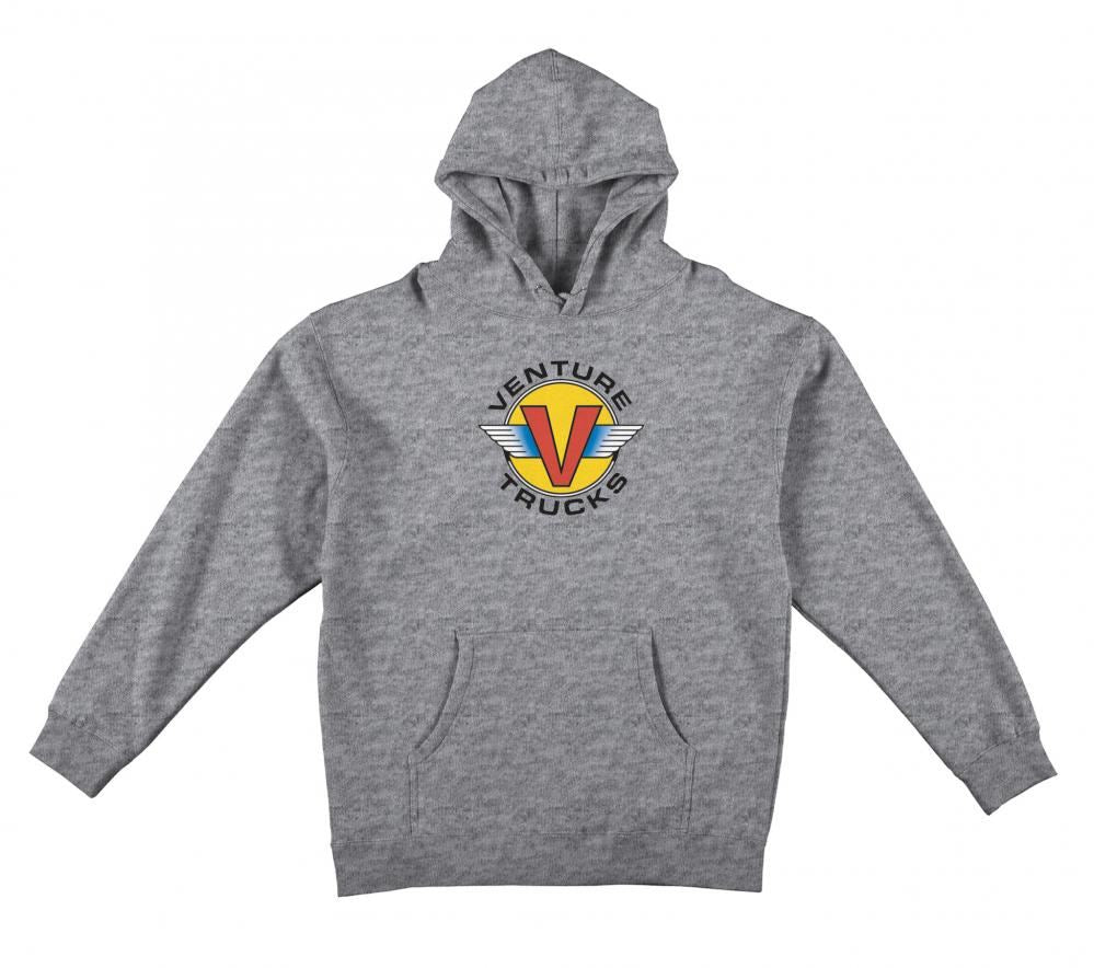 Venture Hoody Wings - Grey Heather / Multi-Colored - Skatewarehouse.co.uk