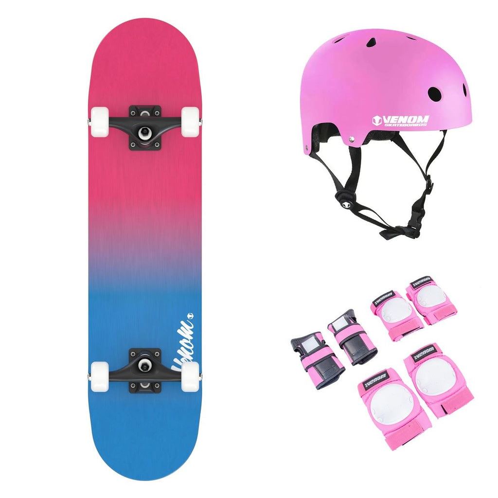 Venom My First Fade Pink/Blue Complete Skateboard Bundle - 7.75"