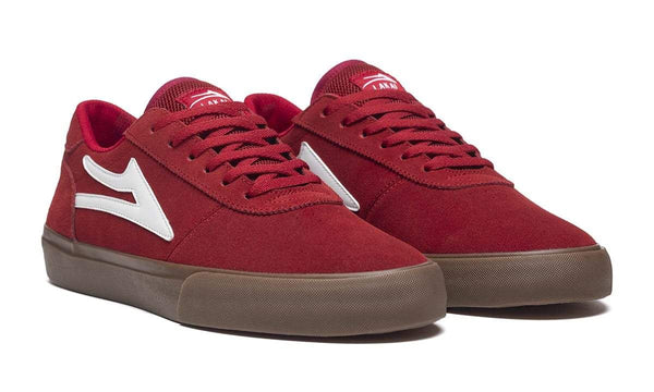 Lakai Manchester Red Gum Suede Skate Shoes - Skatewarehouse.co.uk