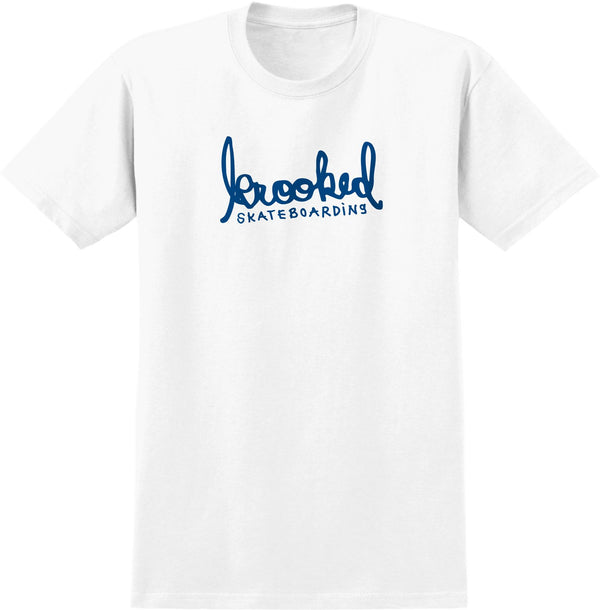 Skript Tee (White W / Blue Print)