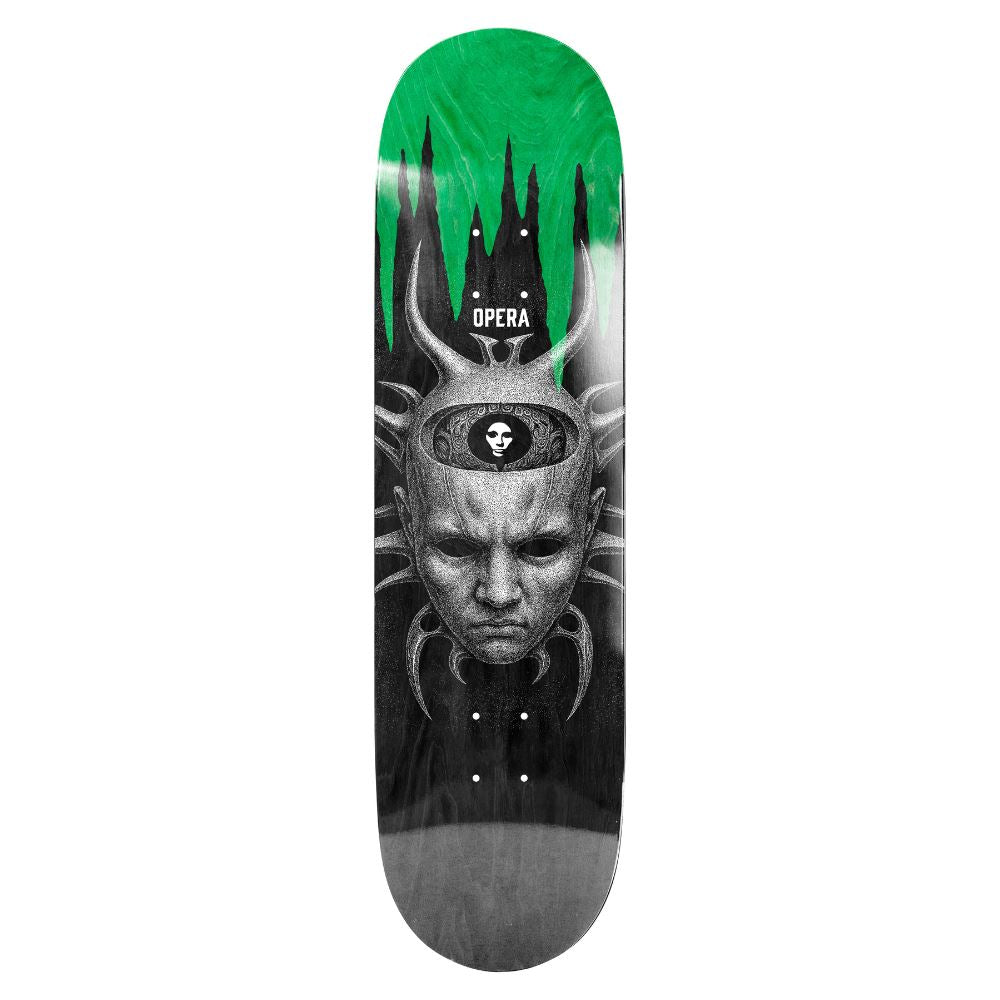Opera Wood Spider EX7 Black / Green Skateboard Deck - 8.25"
