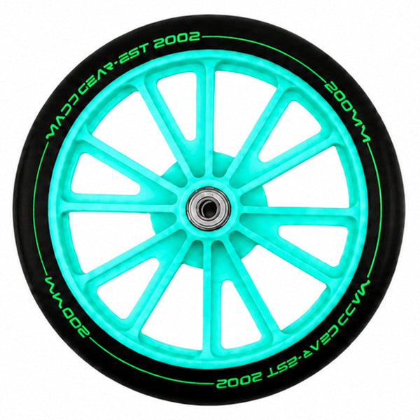 Kruzer Replacement - 200mm - Black / Teal inc Bearings Scooter Wheels