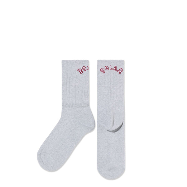 Polar Skate Co Large Rib Socks | College (Heather Grey ) - 43 - 46