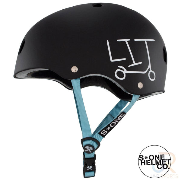 S1 Lifer LIT Helmets - Black Matt inc Blue Strap - Large