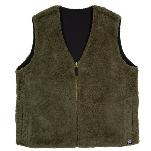 Santa Cruz Jacket Hideout Reversible Vest - Black / Sea Kelp - Skatewarehouse.co.uk