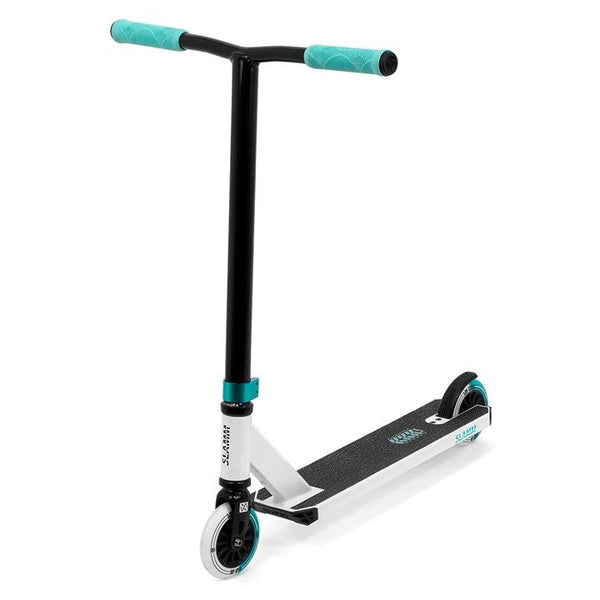 Slamm Classic Mini Pro Stunt Scooter - One Size White / Mint Bundle