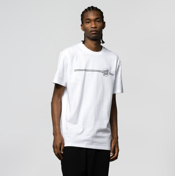 Santa Cruz T-Shirt Opus Dot Stripe - White - Skatewarehouse.co.uk