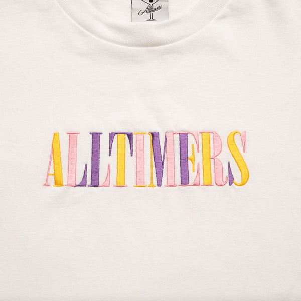 Alltimers Midtown Long Sleeve Embroidered Tee White - Skatewarehouse.co.uk