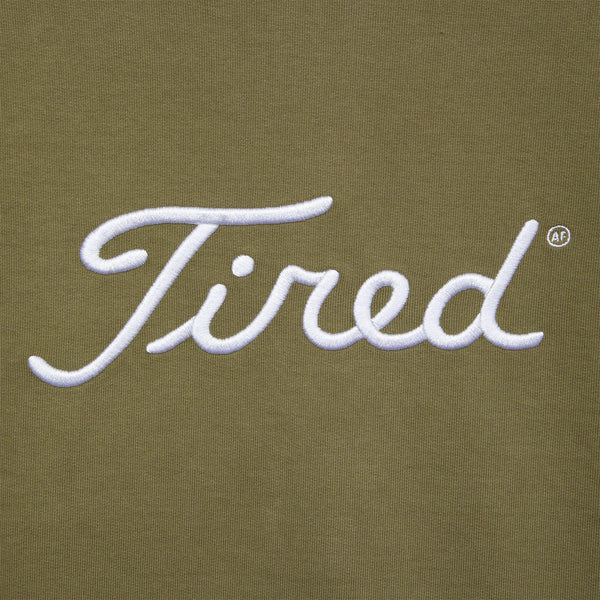 Tired Golf Crew Neck Fleece Olive Green