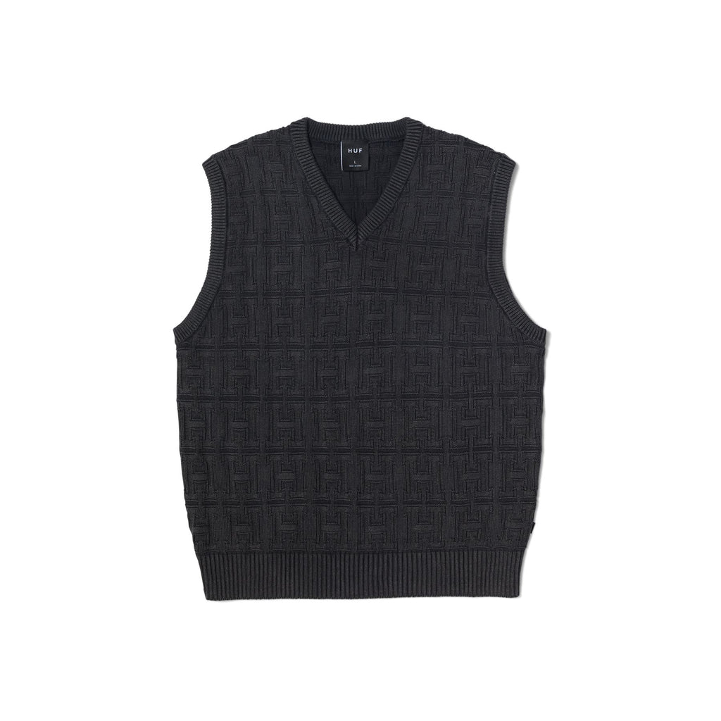 Interlaced Jacquard Overdyed Vest (Black)