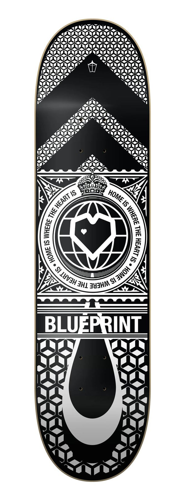 Blueprint Home Heart White / Black Skateboard Deck - 8.0