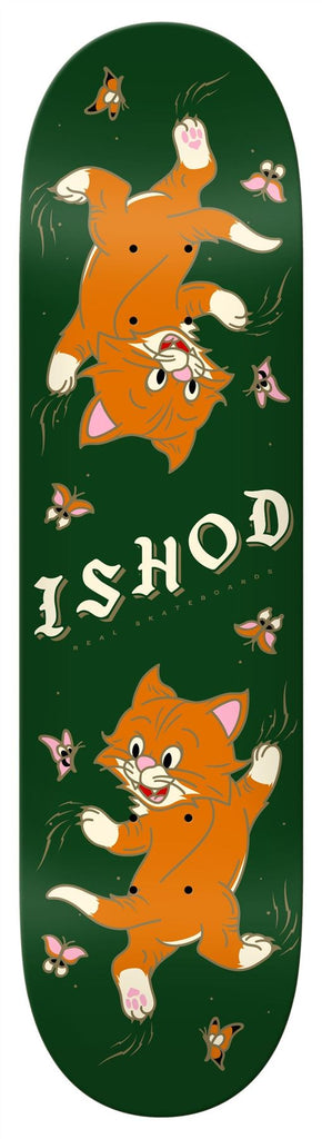 Real Ishod Kitten Scratch Twin Tail - Slick (Green) Skateboard Deck - 8.3"