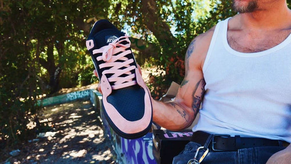 Lakai Telford Skate Shoes Joslin Rose White Black - Skatewarehouse.co.uk