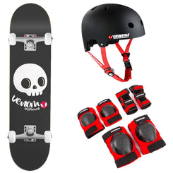 Venom Skull Black Kids Mini Junior Complete Skateboard Bundle - 7.25" **PRE-ORDER** - Skatewarehouse.co.uk