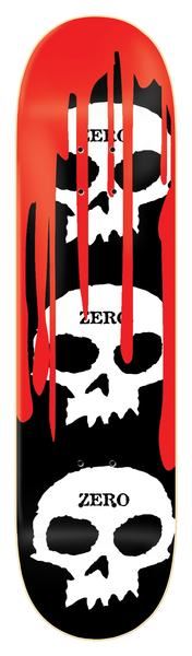 Zero 3 Skull Blood Black White Red Skateboard Deck - 7.75