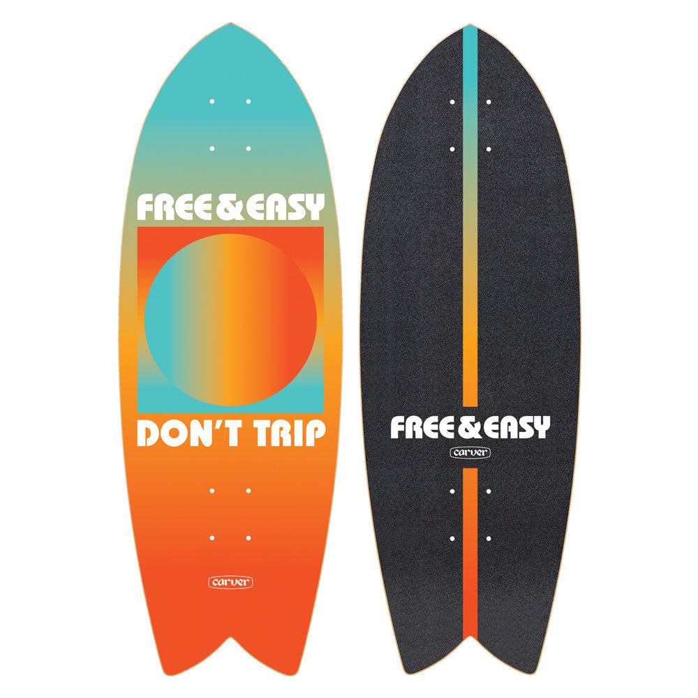 Carver Free & Easy Gradient Sun - Surfskate Cruiser Skateboard Deck - 9.75" x 29.25" - Skatewarehouse.co.uk