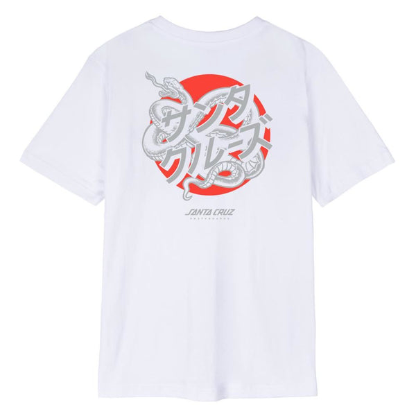 Santa Cruz Womens T-Shirt Serpent Japanese Dot - White - Skatewarehouse.co.uk