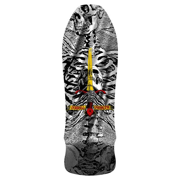 Powell-Peralta GeeGah • Skull & Sword • '10' • • Silver Foil Skateboard Deck - 9.75