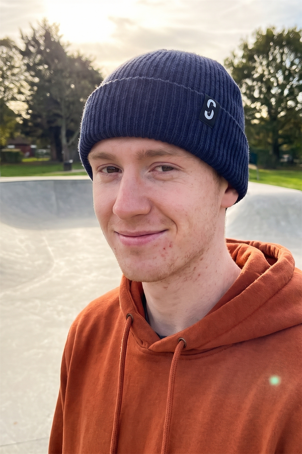 Skatewarehouse Beanie - Navy Blue - One Size