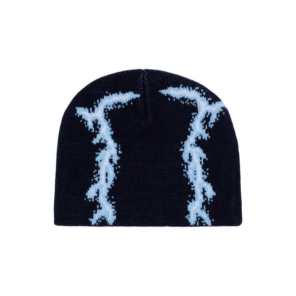 Hockey Lightning Skull Beanie (Black) - One Size