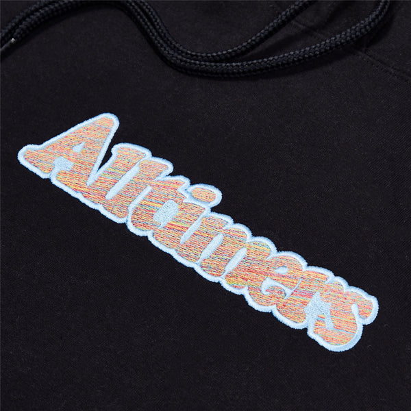 Alltimers Broadway Multiyarn Embroidered Hoodie Black - Skatewarehouse.co.uk