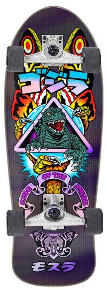 Santa Cruz Godzilla Mothra Natas x Mindless Custom Surf Skate Skateboard - 10.538