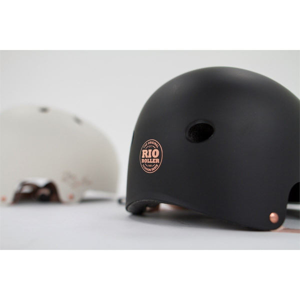 Rio Roller Rose Skate Helmet - Black - Skatewarehouse.co.uk