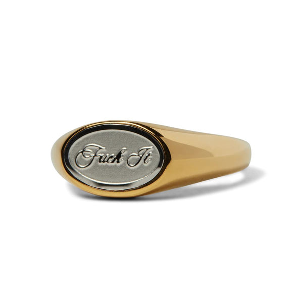 HUF Fuck It Signet Ring (Gold) Skateboard Deck - 7.0