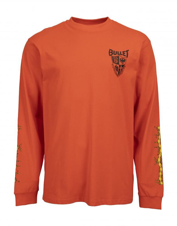 Santa Cruz Longsleeve T-Shirt Bullet 66 L/S T-Shirt - Red Glow - Skatewarehouse.co.uk