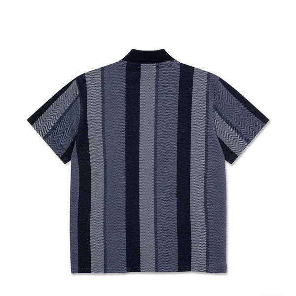 Polar Skate Co Jacques Polo Shirt | Herringbone (Blue) - S