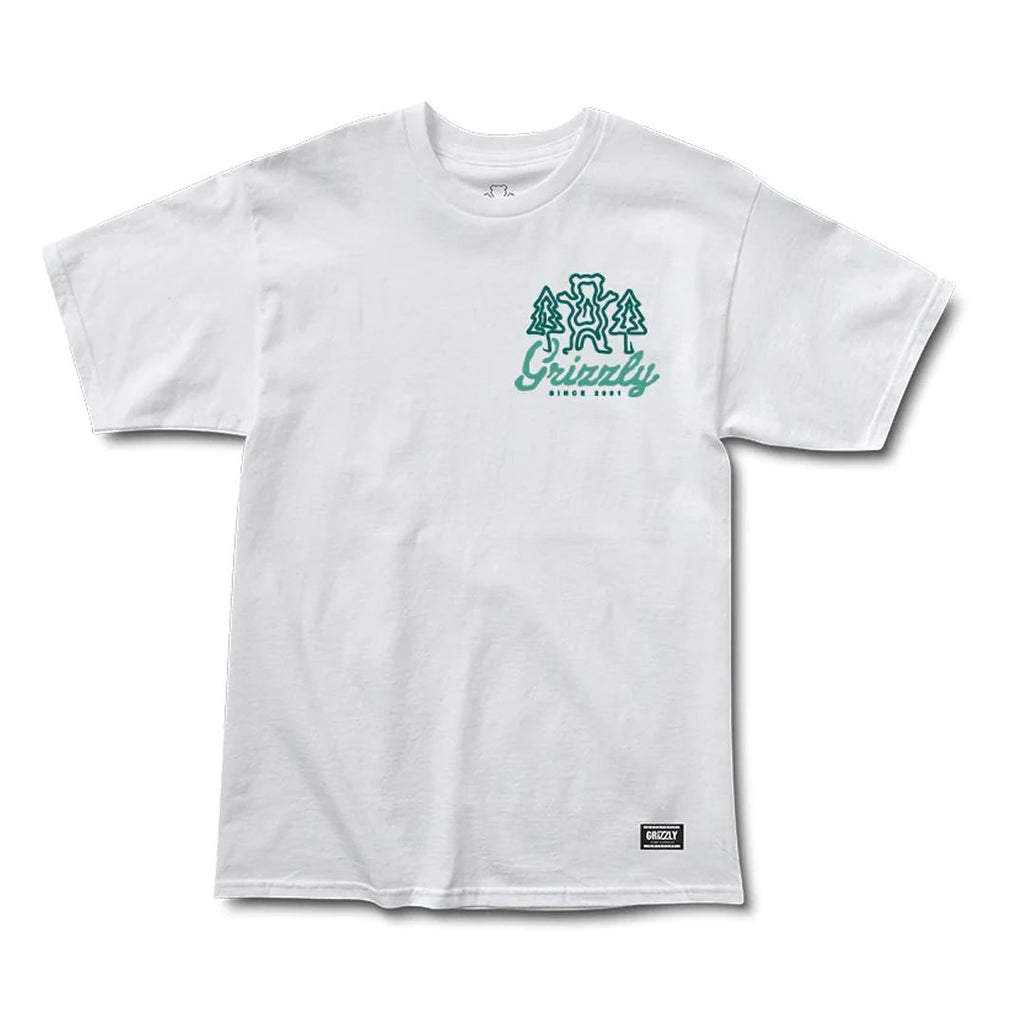 Grizzly Windy Creek Tee White - Skatewarehouse.co.uk
