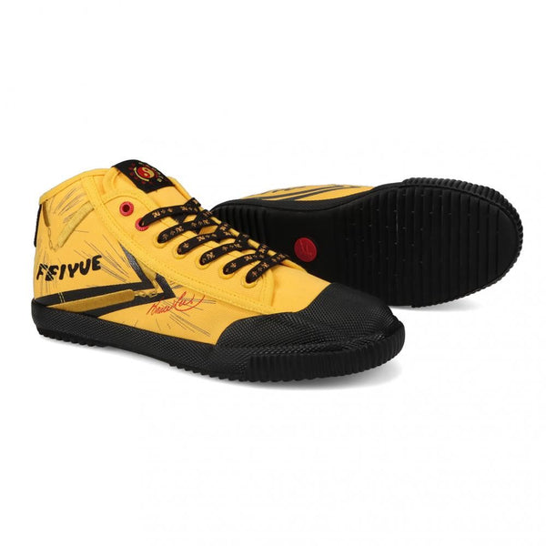 Feiyue Footwear Feiyue x Bruce Lee 1920 Mid Martial Arts/Gym/Lifing Shoes - Yellow / Black - Skatewarehouse.co.uk