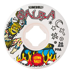 Slime Balls Skateboard Wheels Salba Withdoctor Chubbies 99a - White - Skatewarehouse.co.uk