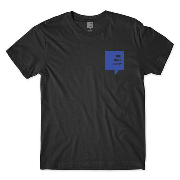 The Back Forty Pocket Logo Tee Black - Skatewarehouse.co.uk