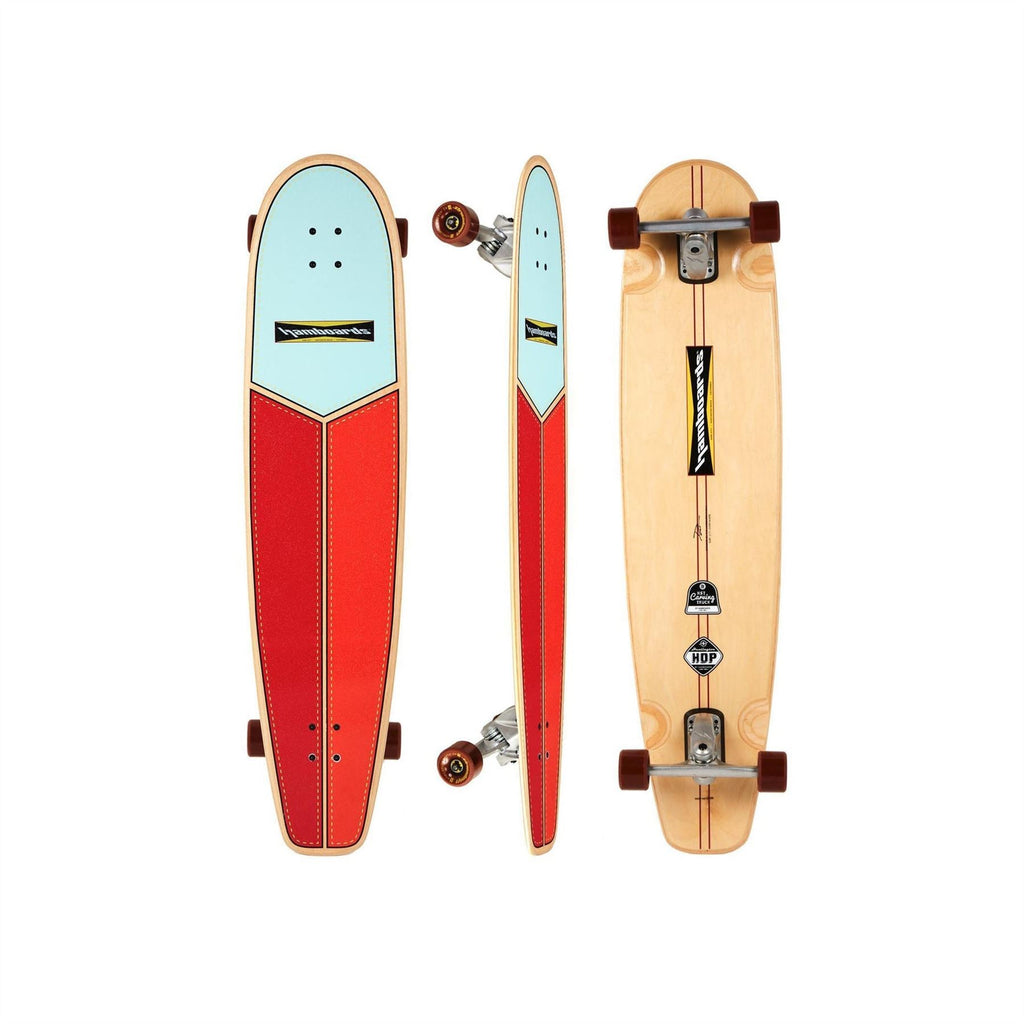 Hamboards - 45" The Huntington Hop - Light Blue / Orange / Red Longboard Complete