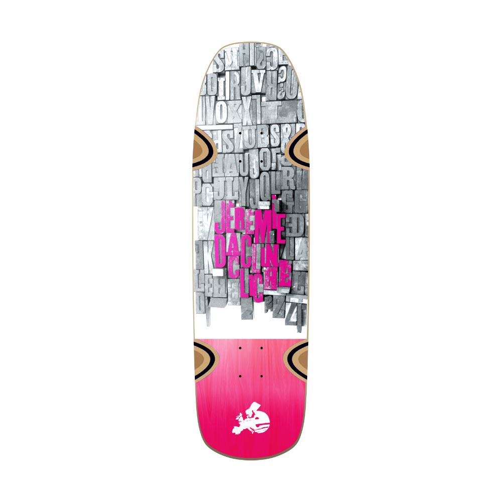 Cliché Gutenberg Daclin White / Pink Skateboard Deck - 8.5"