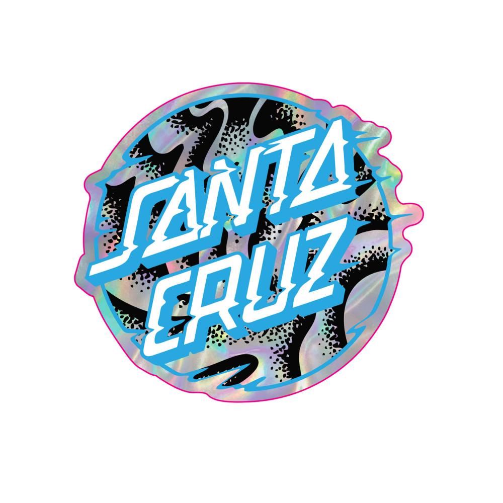 Santa Cruz Stickers Vivid Slick Dot Metallic(10Pk) Holographic - 3.5" - Skatewarehouse.co.uk