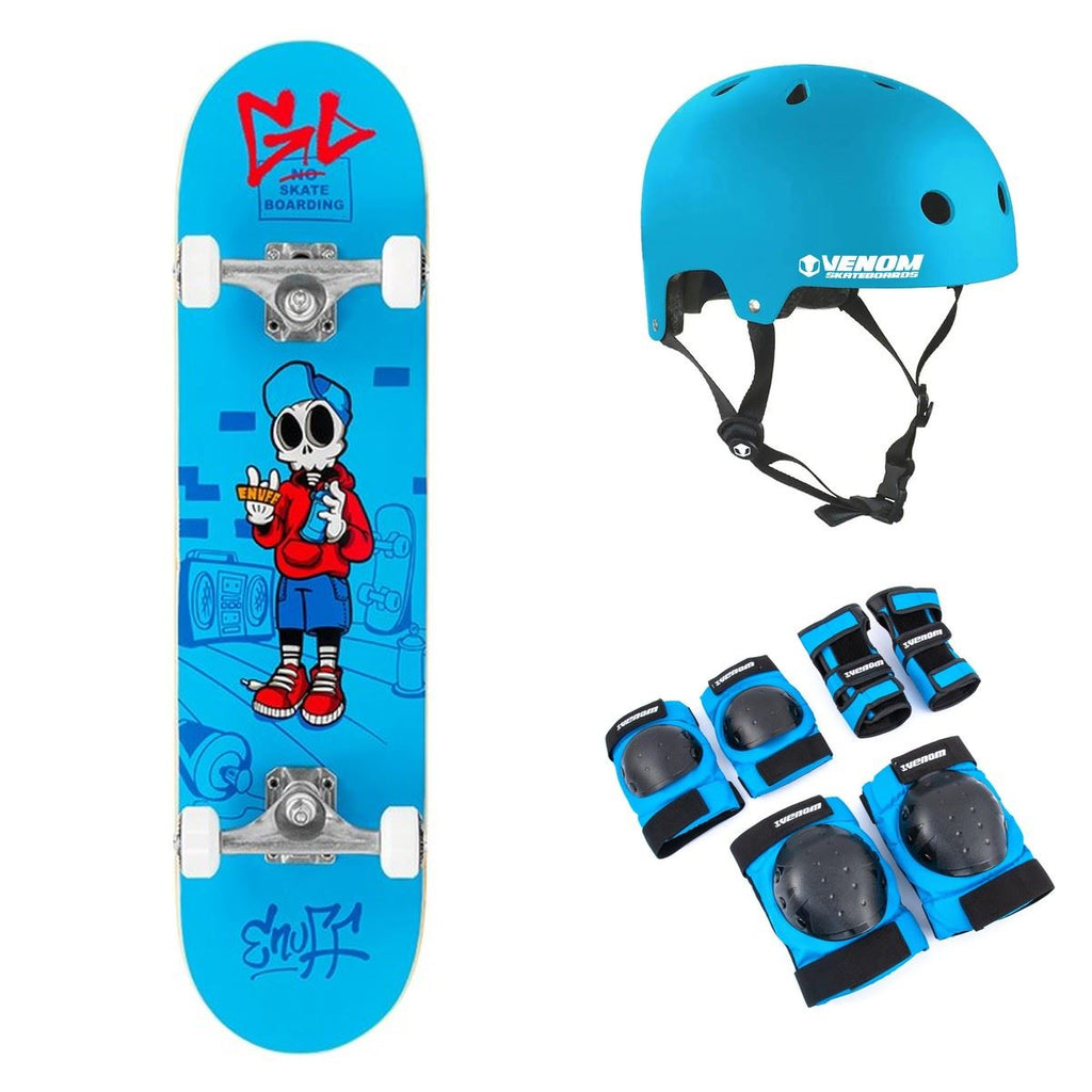 Enuff Skully Blue Complete Skateboard Bundle - 7.75"